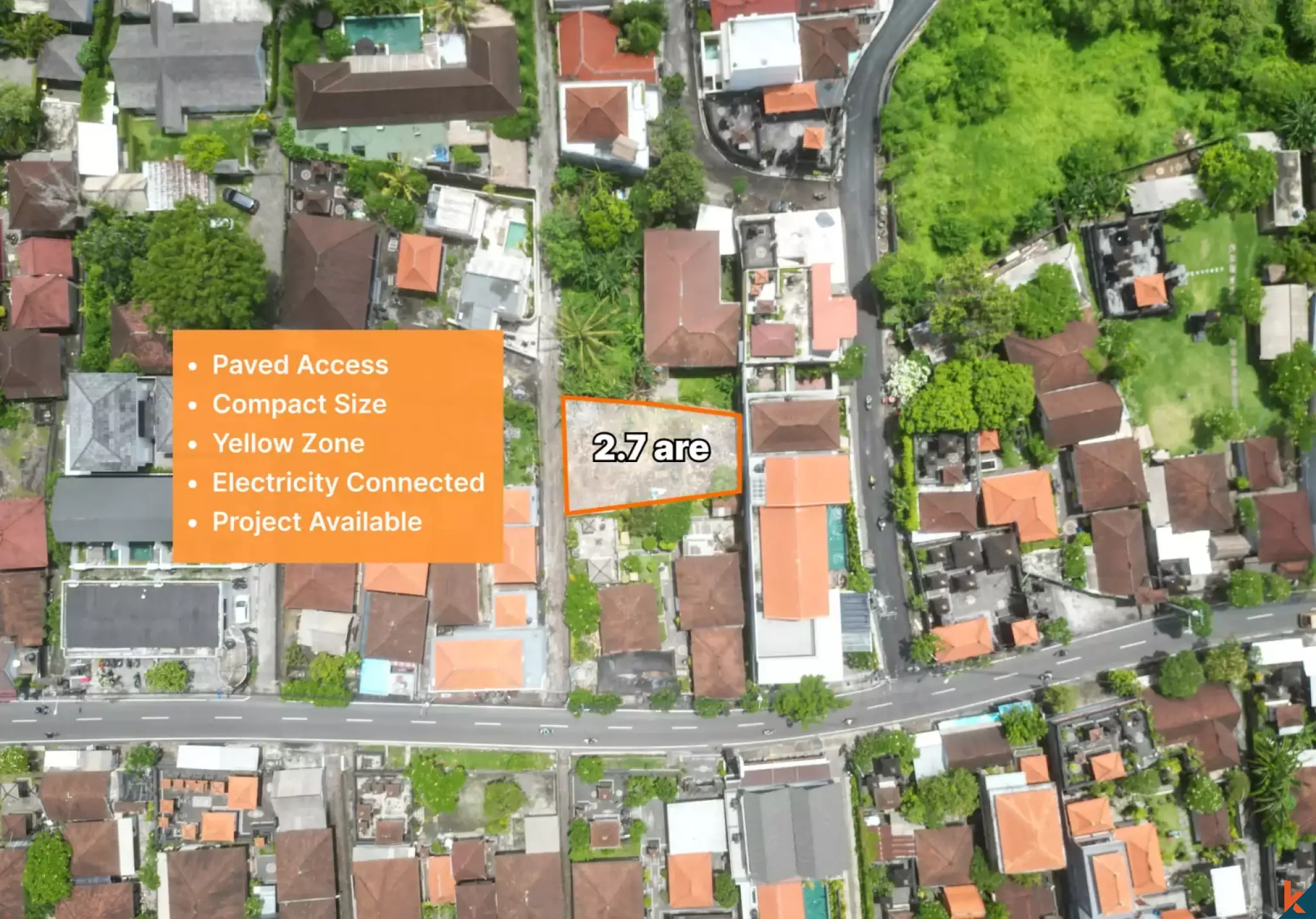 Les parcelles Compact 2.7 sont des terrains en bail emphytéotique disponibles dans le quartier branché de North Canggu