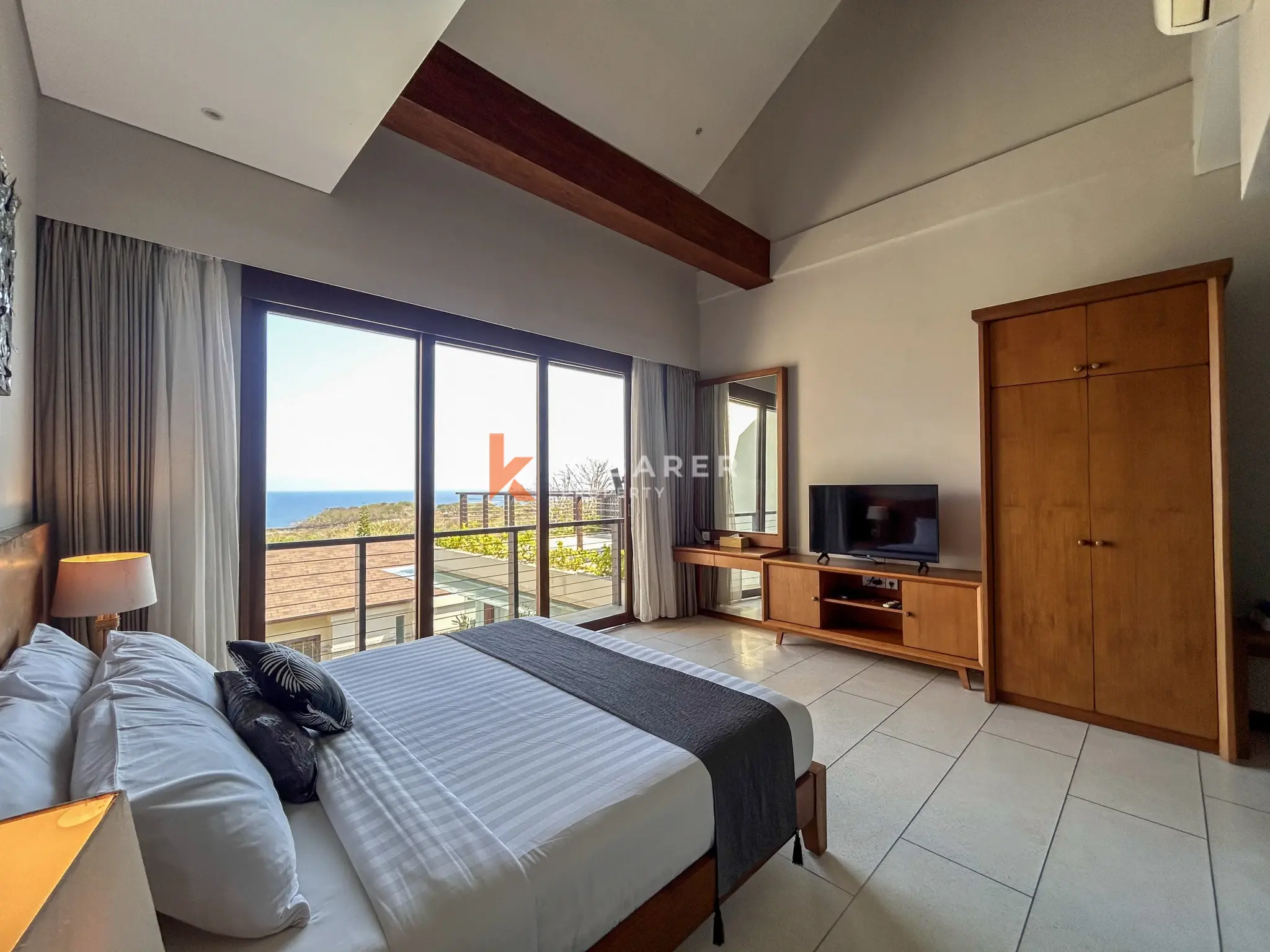 Modern Three-Bedroom Villa with Pool and Scenic Balcony Views in Nusa Dua