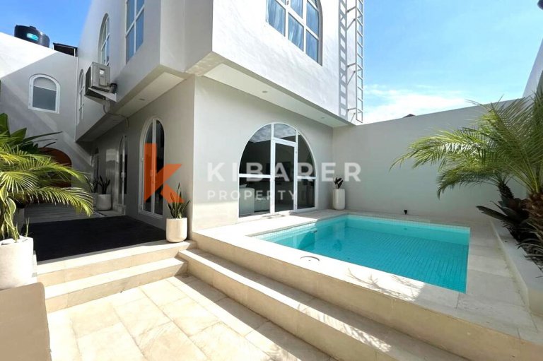 Stunning Three Bedroom Enclosed Livingroom Mediterranean Touches Villa Located in Pererenan