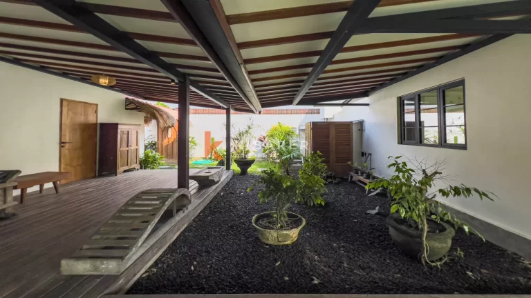 Kedungu Oasis: Elegant Four-Bedroom Villa with Enclosed Living, Pool & Lush Garden