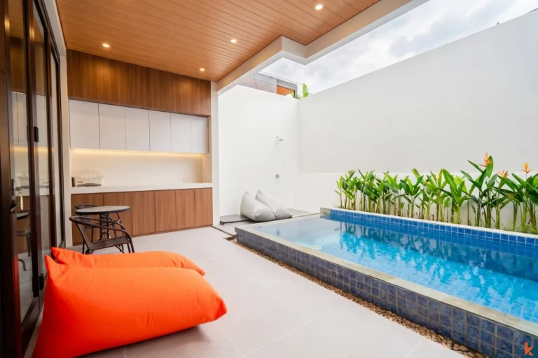Private swimming pool at modern 3-bedroom villa in Umalas, Bali