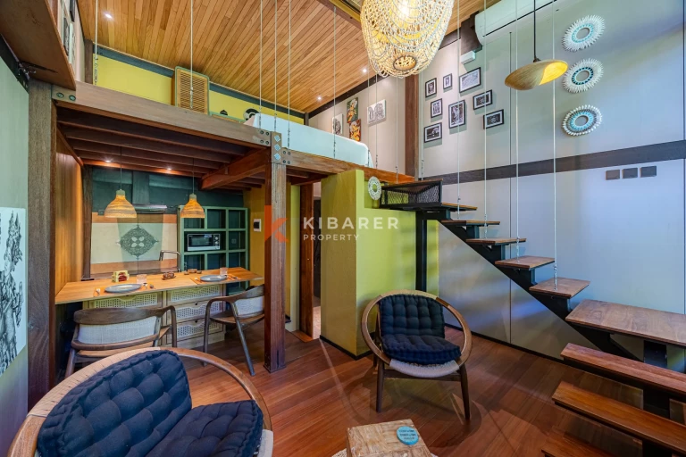 Apartemen Loft Mezzanine Satu Kamar Tidur dengan Kolam Renang Bersama, Dikelilingi Alam di Pecatu–Uluwatu