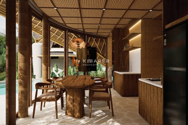 Eco-Luxury Three Bedroom Bamboo Villa with Tranquil River Views in Tabanan