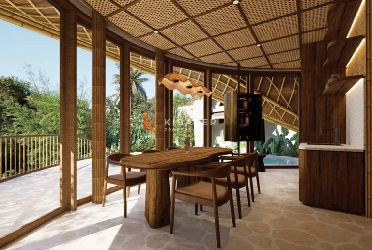 Eco-Luxury Three Bedroom Bamboo Villa with Tranquil River Views in Tabanan