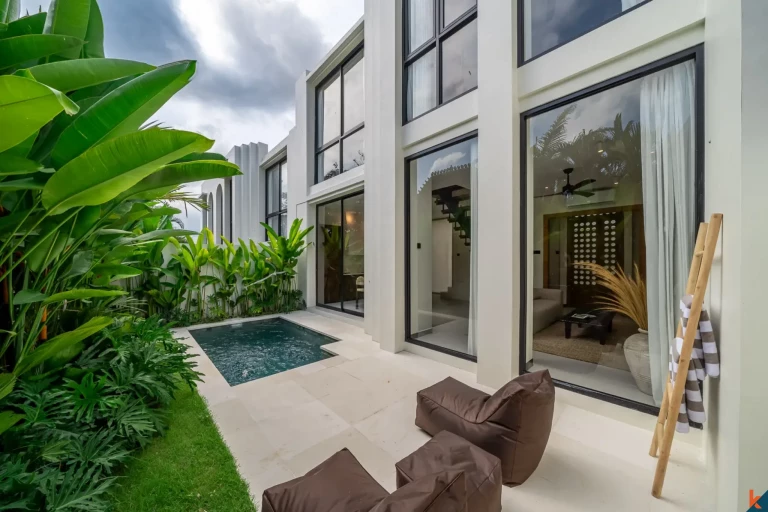 Two bedroom eco-living villas with rice field views for lease in Pererenan