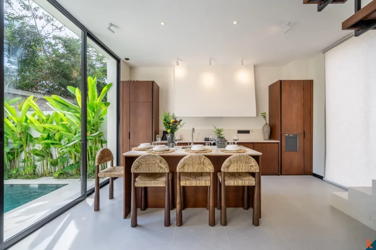 Two bedroom eco-living villas with rice field views for lease in Pererenan