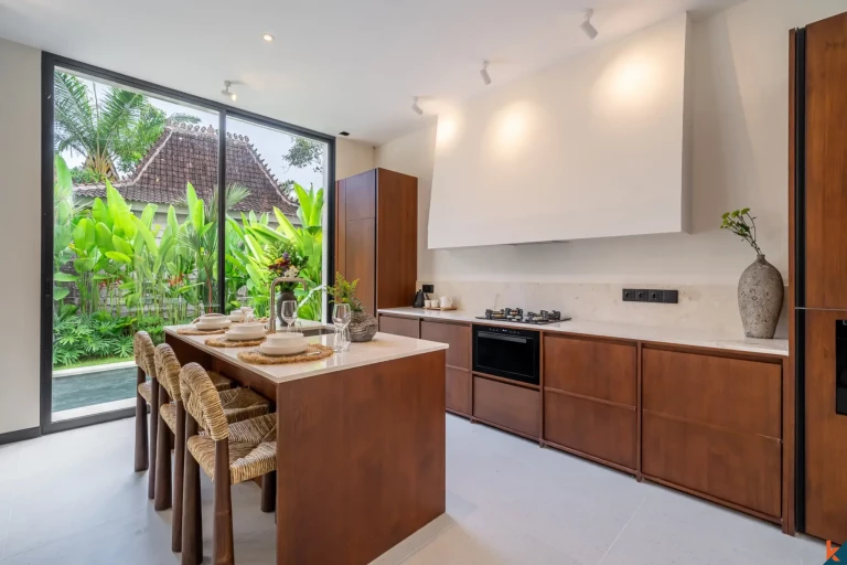 Two bedroom eco-living villas with rice field views for lease in Pererenan