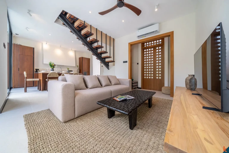 Two bedroom eco-living villas with rice field views for lease in Pererenan