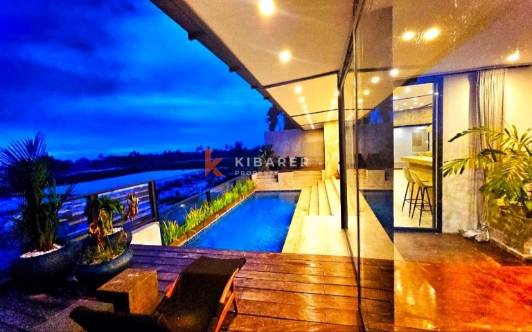 Spacious Six-Bedroom (four bedroom in main building plus two loft appartment) Villa with Ocean & Rice Field Views in Kedungu