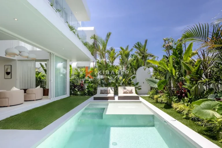 Three Bedroom Mediterranean Elegance and Tropical Island Living in Seaside Seseh with Beach View and Rooftop Pool