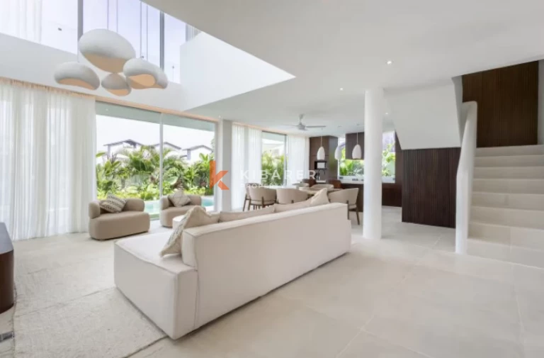 Three Bedroom Mediterranean Elegance and Tropical Island Living in Seaside Seseh with Beach View and Rooftop Pool