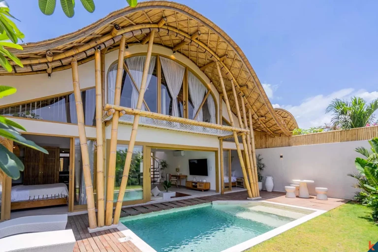 Tropical Three Bedroom Leasehold Villa for Sale in Tibubeneng, Canggu